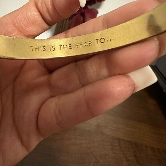 KATE SPADE This Year I Will.... Goldtone Bangle Bracelet - Picture 5 of 5